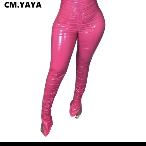 Pants - Womens Pink Shiny Pants